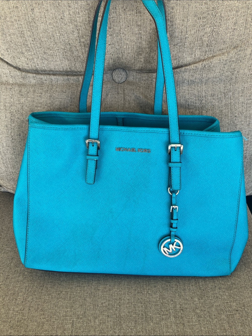 Michael Kors Bright Turquoise Saffiano Tote